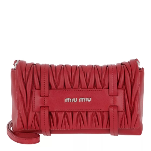 Miu Miu Matelassé Shoulder Bag Leather Fuoco Crossbody Bag