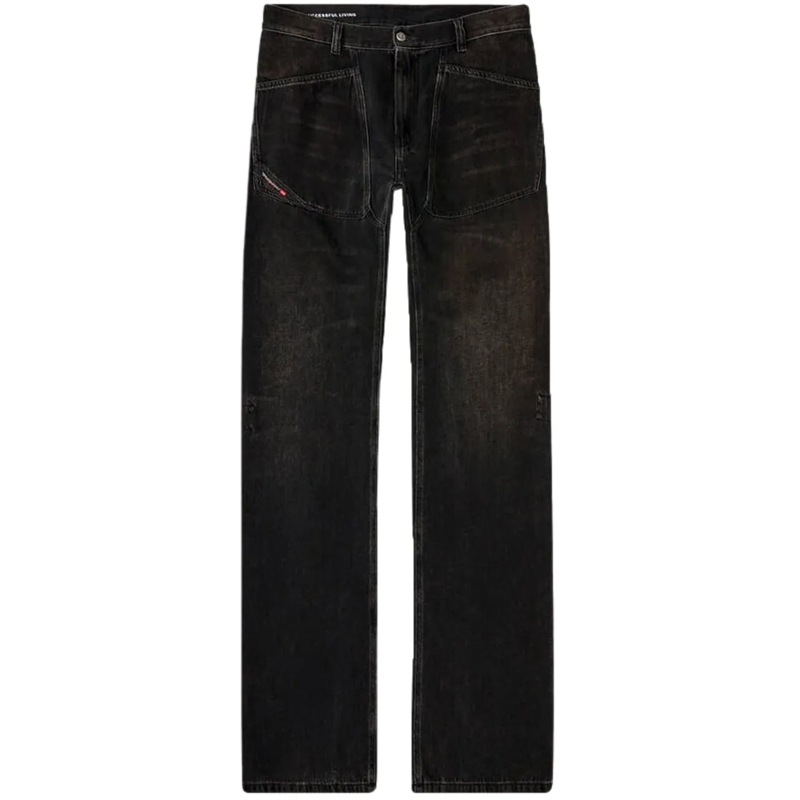 Diesel Jeans mit geradem Bein Jeans D-Zeta Denim Nero schwarz