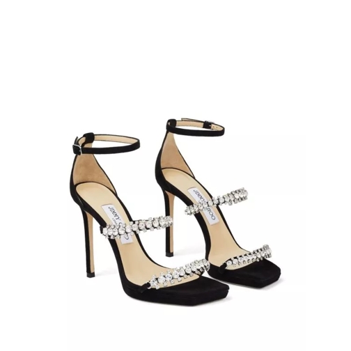 Jimmy Choo Black Bing Sandals With Crustal Embellishment In L Black High Heel