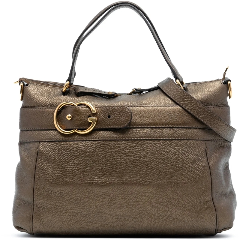 Gucci Schultertasche Medium Leather Ride Top Handle Bag braun
