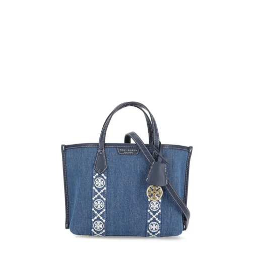 Tory Burch Perry Triple Tote Bag Blue Draagtas