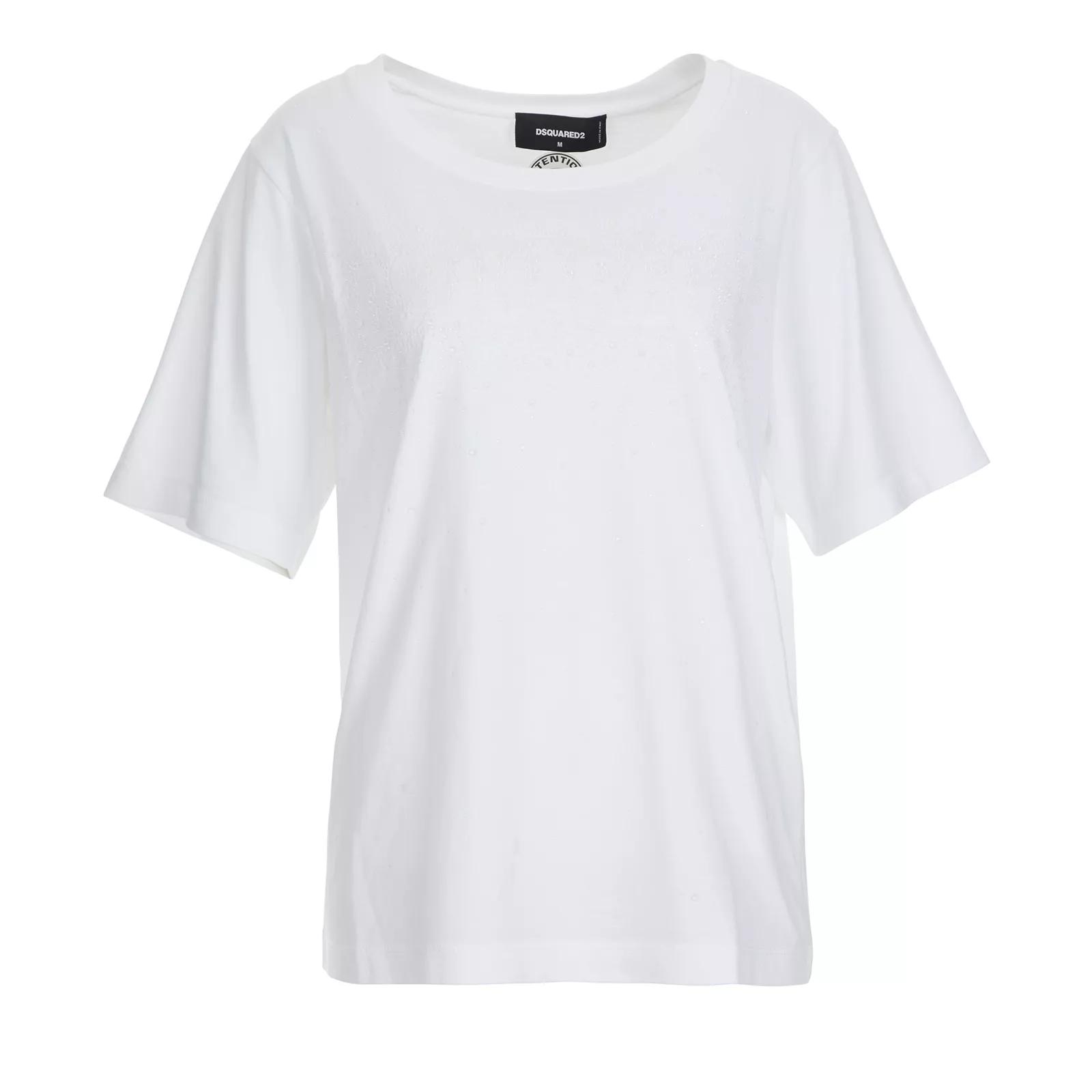 Dsquared2 - T-Shirt mit Steinchen - Größe L - weiß