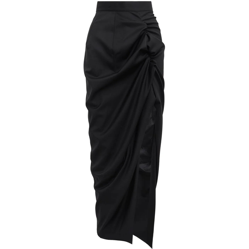 Vivienne Westwood Jupe midi Long Side Panther Skirt Black schwarz