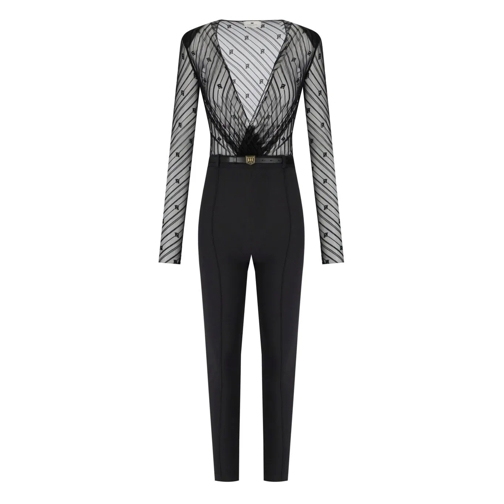 Elisabetta Franchi Robes ELISABETTA FRANCHI SCHWARZES MONOGRAM JUMPSUIT schwarz