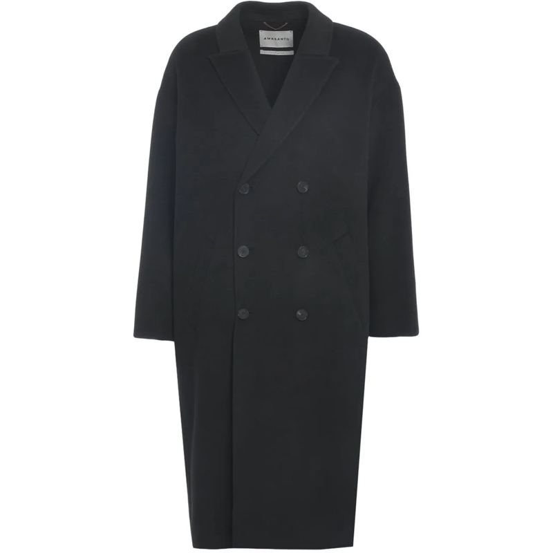 Amaranto Daunenjacke Wool-cashmere blend coat schwarz