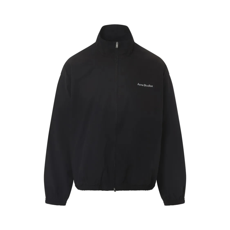 Acne Studios Blouson aviateur Pure Black Cotton Jacket With Stand-Up Collar And  Black