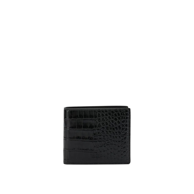 Tom Ford Geldbörse Crocodile Print Leather Wallet Black