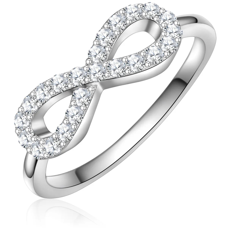 Trilani Ring Sterling Silber Ring Zirkonia Infinity silber(Image 2)