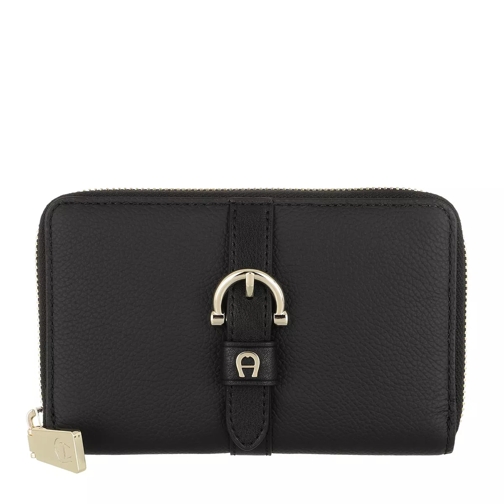 AIGNER Adria Wallet Black Portemonnaie mit Zip-Around-Reißverschluss
