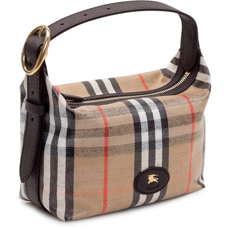 Burberry Tote Borsa Highlands in Tessuto e Pelle beige(Image 2)