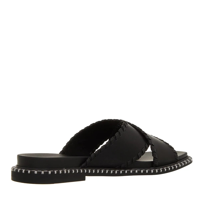 Karl Lagerfeld Slides Kleo Whipstitch Krosstrap Black Lthr(Image 4)