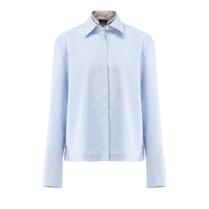 VAN LAACK Bluse Bluse Modern Fit Uni blau