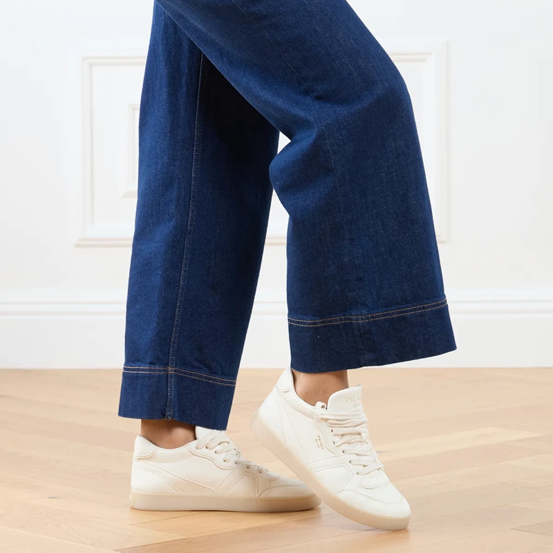 Prada Low-Top-Sneaker Leather Sneaker Avorio(Image 2)