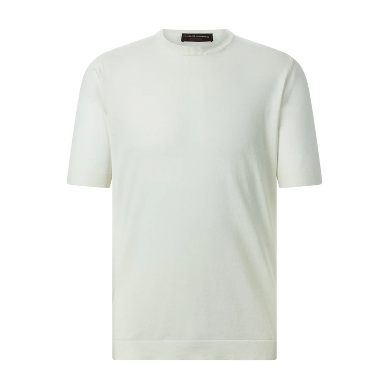 FILIPPO DE LAURENTIIS T-Shirt T-Shirt aus Crêpe-Baumwolle blau