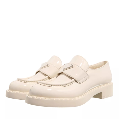 Prada Triangle Logo Leather Loafers Ivory Loafer