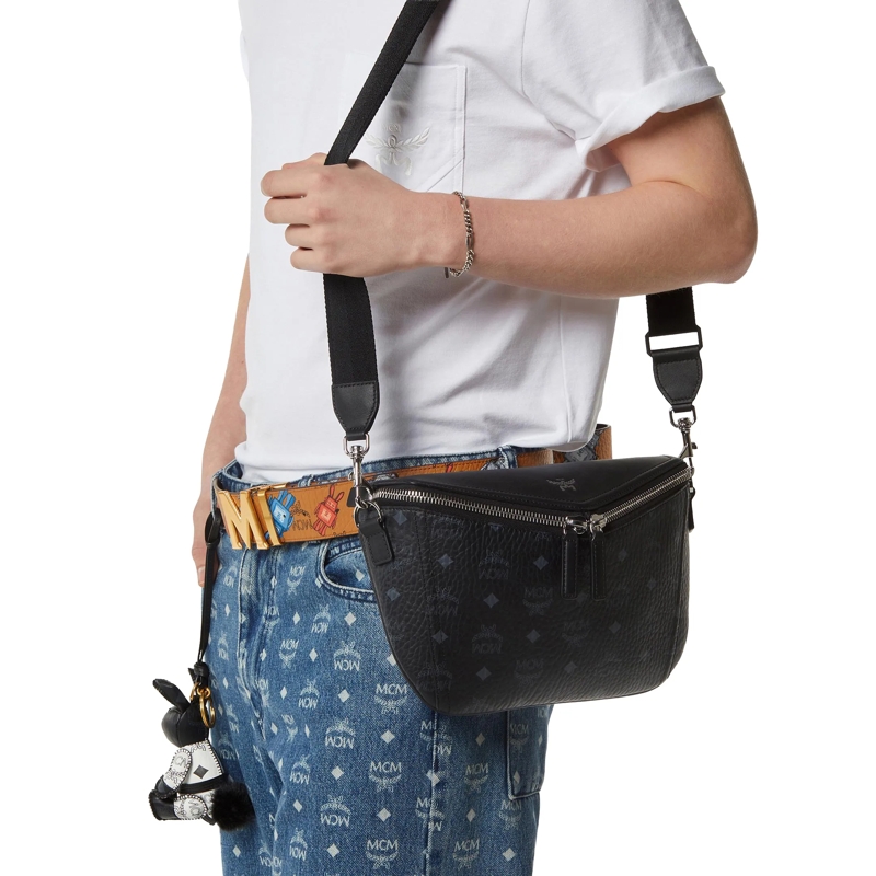 MCM Crossbodytas Diamond Vi Lthr Mix Crossbody Sml Bk Black(Image 5)