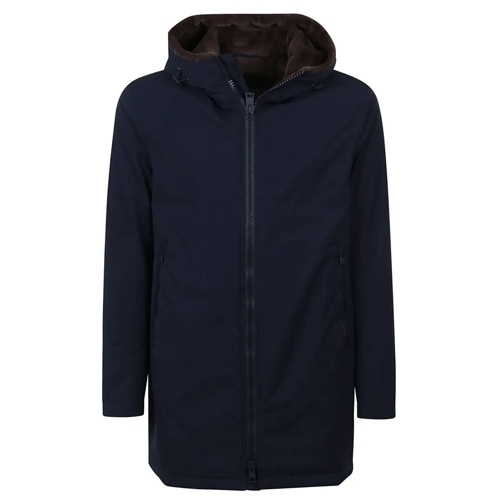 Herno Parka-Mäntel Navy Blue Padded Hooded Parka Jacket Blue