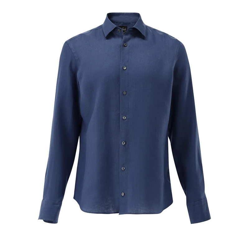 VAN LAACK Hemd Hemd Tailor Fit Uni dunkel-blau