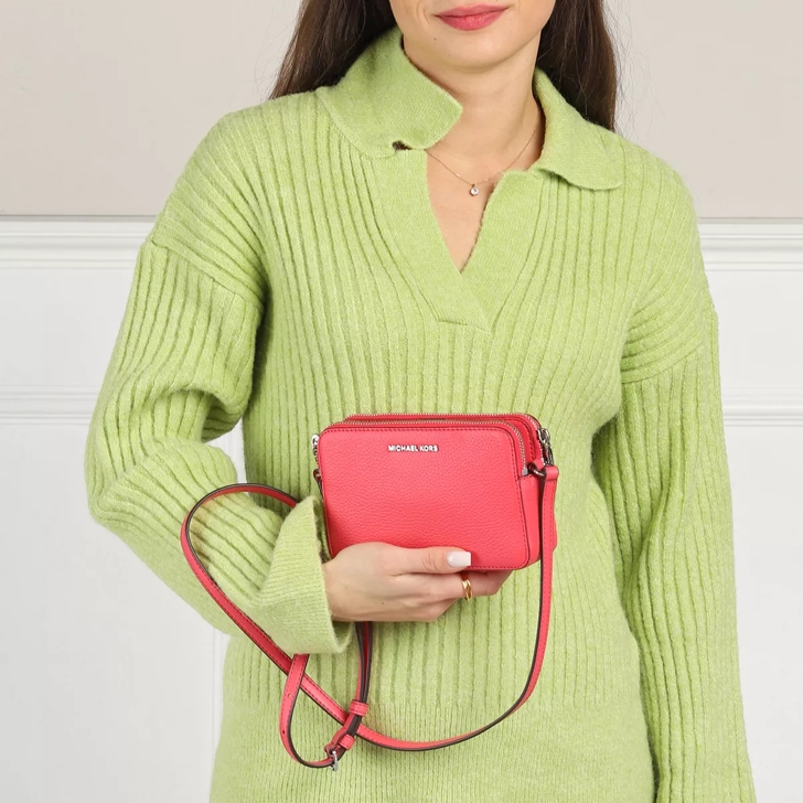 Michael Kors Jet Set Small Double Zip Camera Crossbody Geranium