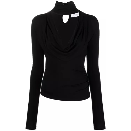 Blumarine High-Neck Draped Top Black 