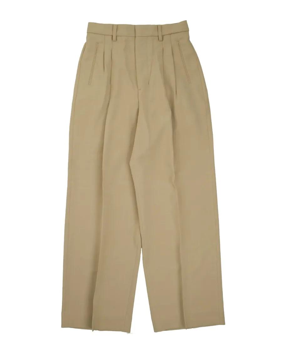 Thumbnail - AMI Paris - Beige Tailored Trousers With Pleated Front - Größe 32 - beige