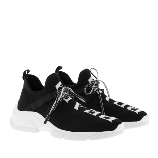 Prada Knit Sneakers Black/White lage-top sneaker