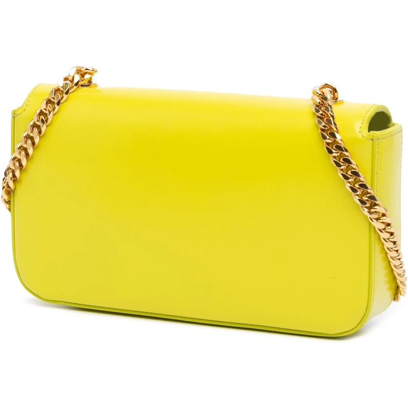 Celine Schultertasche Calfskin Cuir Triomphe Chain Shoulder Bag gelb