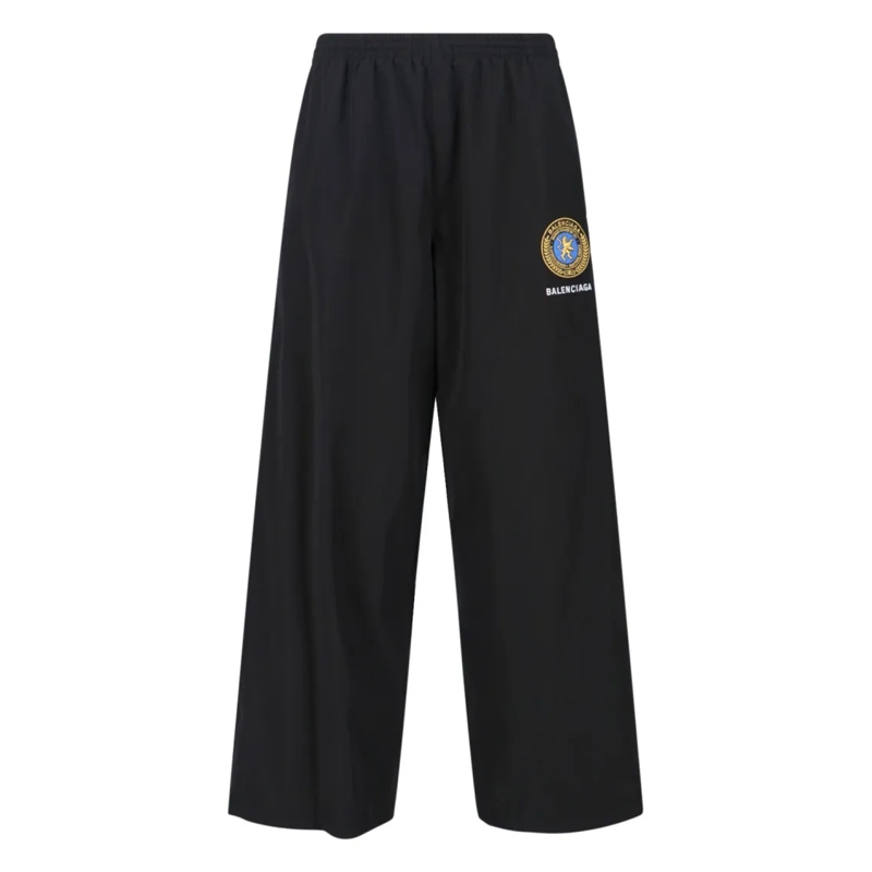 Balenciaga Anzugshose Wide-Leg Trousers With Zippered Pockets Black