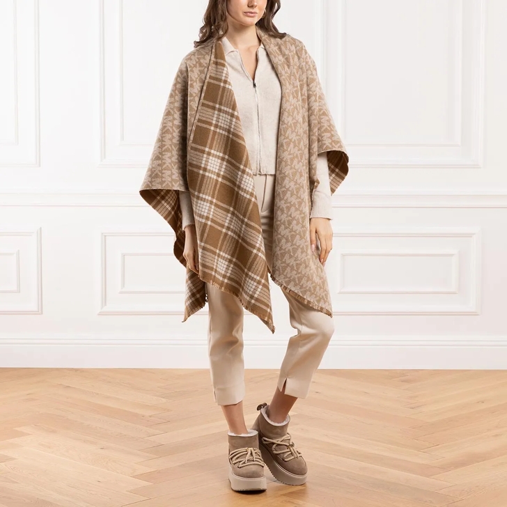Michael kors plaid cape discount