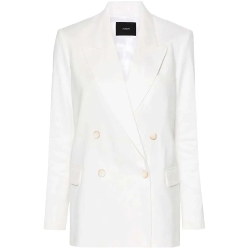 Joseph Blazer Ivory Double-Breasted Linen Blazer White