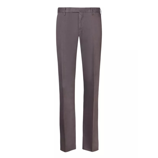Dell'oglio Wool Hopsack Fabric Tailored Cut Trousers Grey 