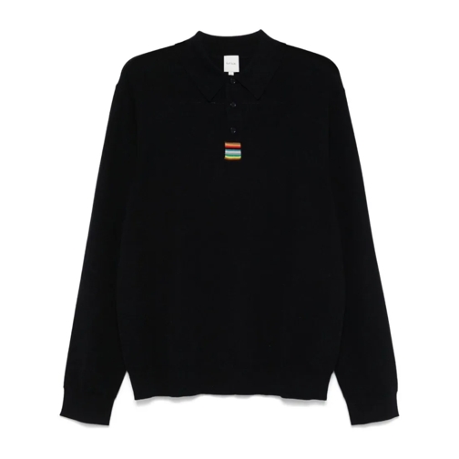 Paul Smith Pullover Navy Blue Merino Wool Sweater Blue