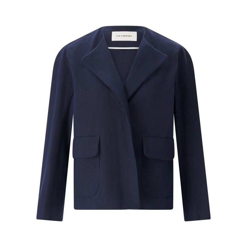 Lis Lareida Strickjacke Jacke aus Baumwollmix blau