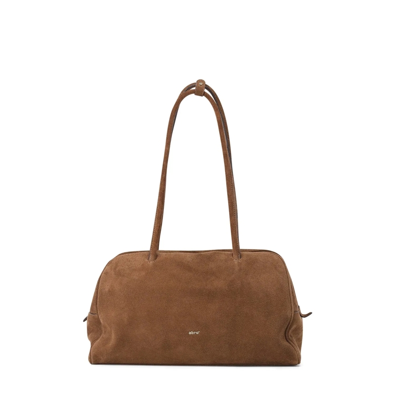 Abro Crossbodytas Schultertasche Amara aus Veloursleder braun