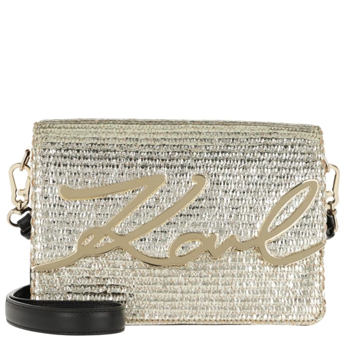 Karl Lagerfeld K/Signature Raffia Shoulderbag Light Gold Crossbody Bag
