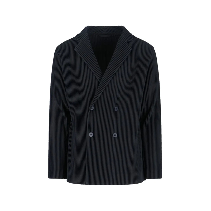 Issey Miyake Blazer Minimalist Black Jacket With Cut Black