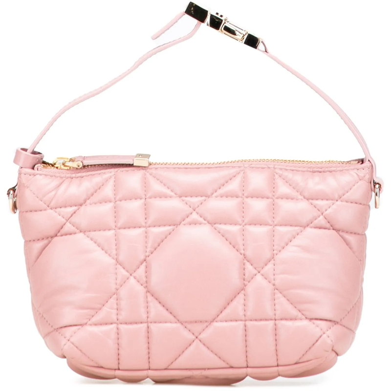 Christian Dior Tote Small Calfskin Macrocannage Diortravel Nomad Pouch rose