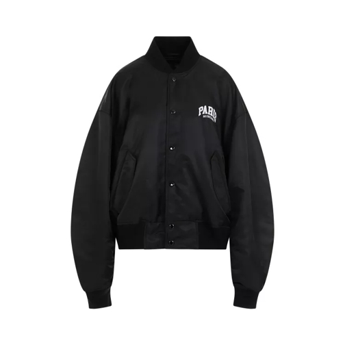 Balenciaga Paris Varsity Black Polyamide Jacket Black 