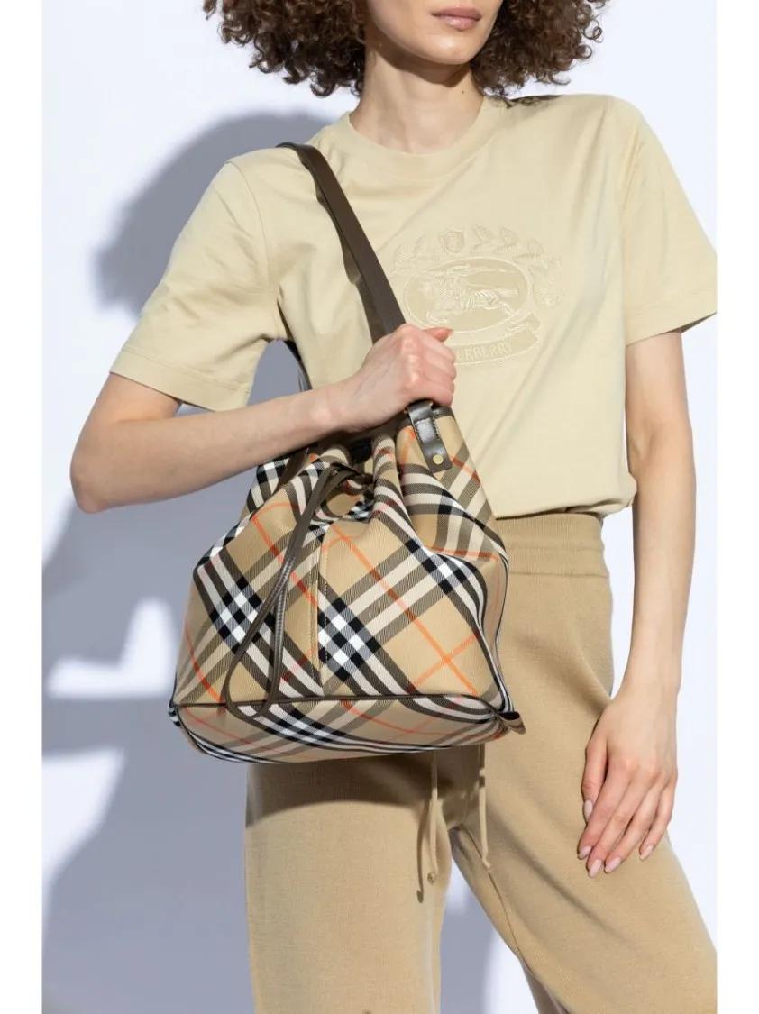 Burberry Bucket bags Beige Multicolour Cotton Bucket Bag in bruin