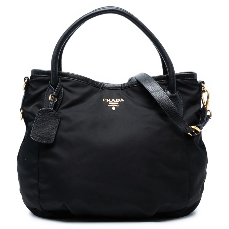 Prada Sac à bandoulière Tessuto Satchel schwarz