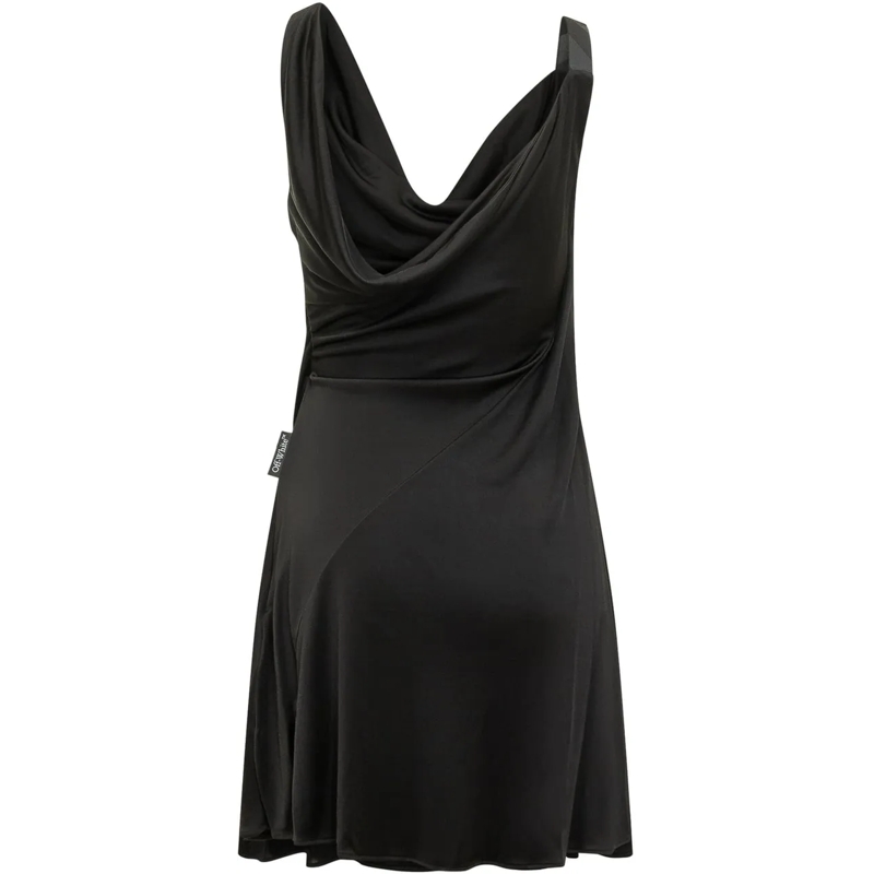 Off-White Robe midi Abito Little Dress in Jersey Fluido schwarz(Image 2)