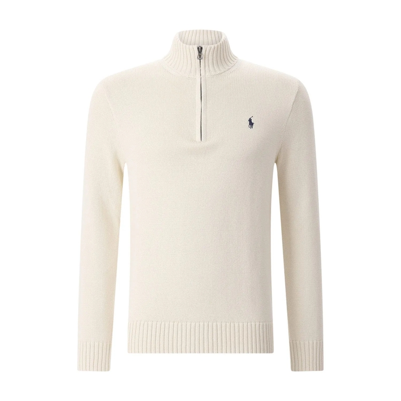 Polo Ralph Lauren Pullover Troyer aus Baumwolle weiß