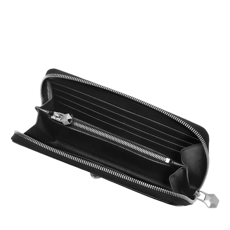 Philipp Plein Portemonnaie mit Zip-Around-Reißverschluss Mid-Zip Brieftasche Cocco Crocco Print schwarz(Image 4)