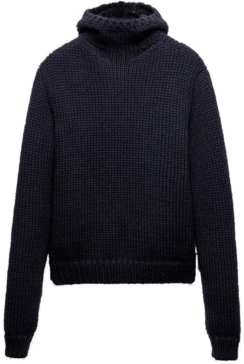 Thumbnail - Prada - Prada Wool Hooded Sweater - Größe 48 - blue