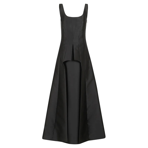 Alberta Ferretti  Long Mikado Dress With Fitted Bustier Black