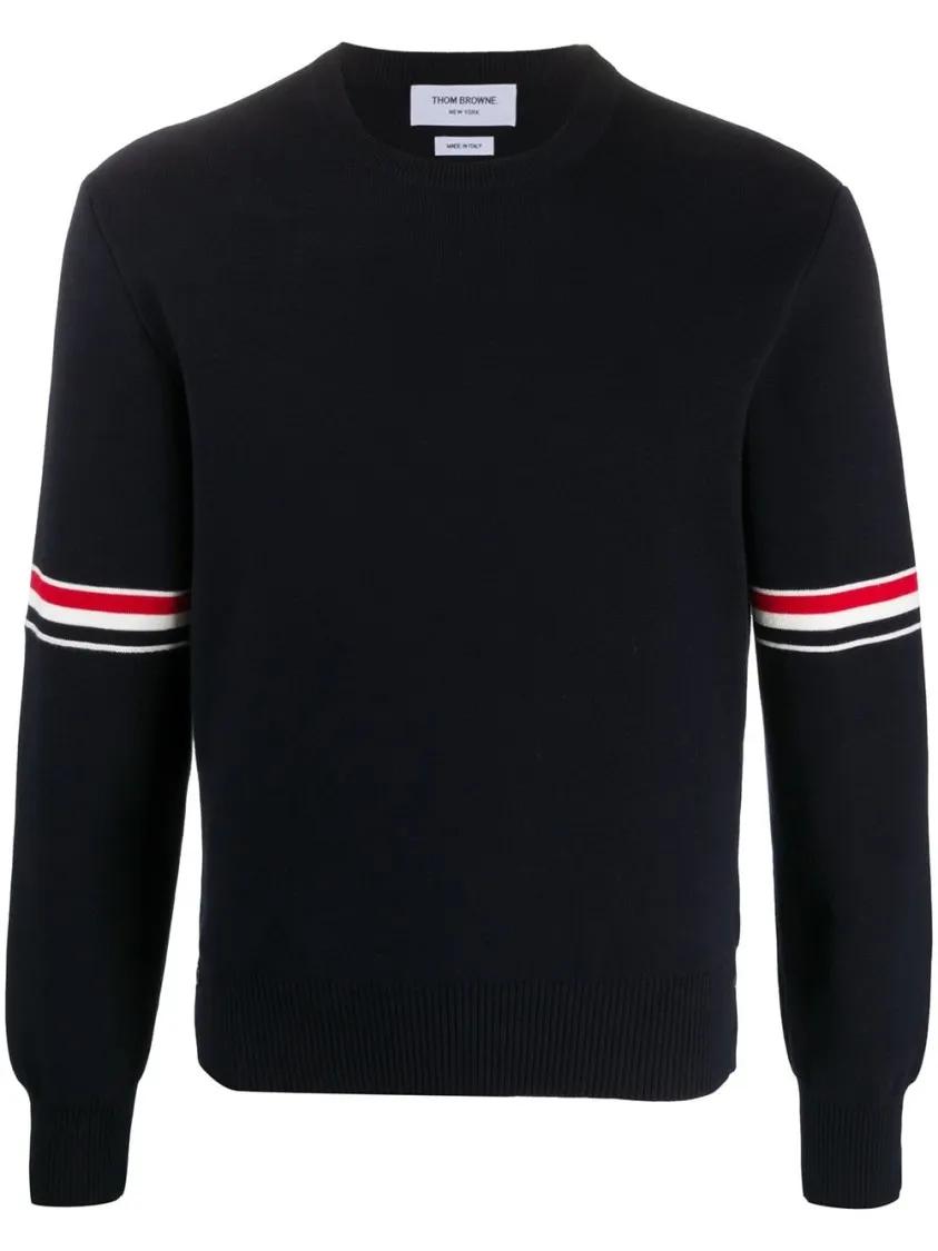 Thom Browne - Cotton Sweater With Logo - Größe 3 - blau