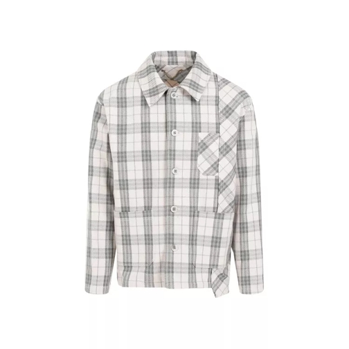 Golden Goose Work Check Ecru Green Cotton Shirt Green 