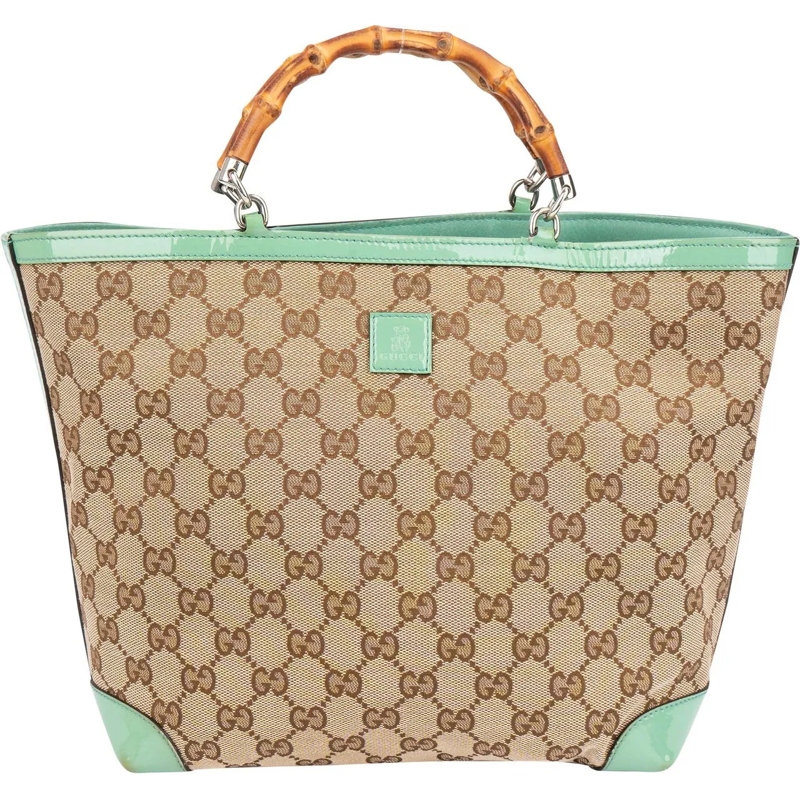 Gucci Schultertasche Gucci Canvas Monogram Kids Handbag braun