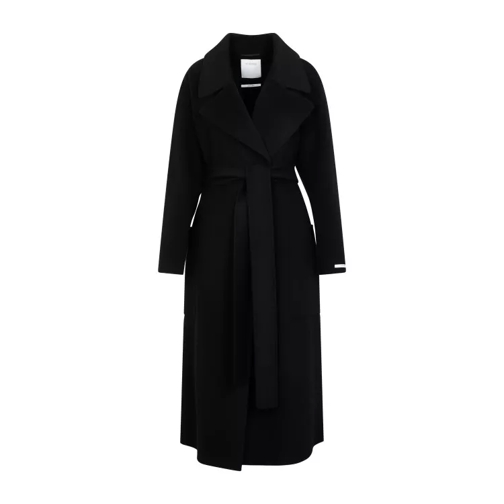 Sportmax Veleno Black Virgin Wool Coat Black 