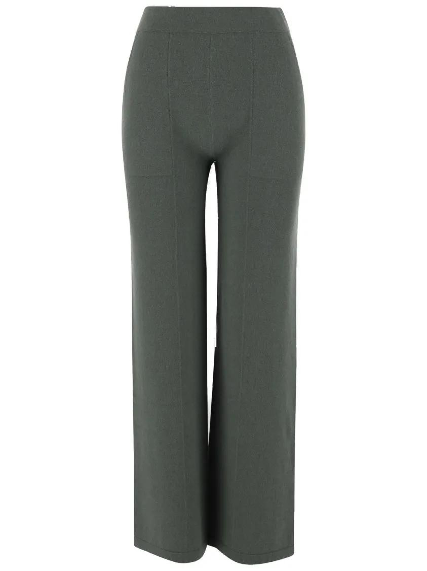 パンツ Bruno Manetti Cashmere Pants With Elasticized Waist BRUNO MANETTI Cashmere Pants With Elasticized Waist Green